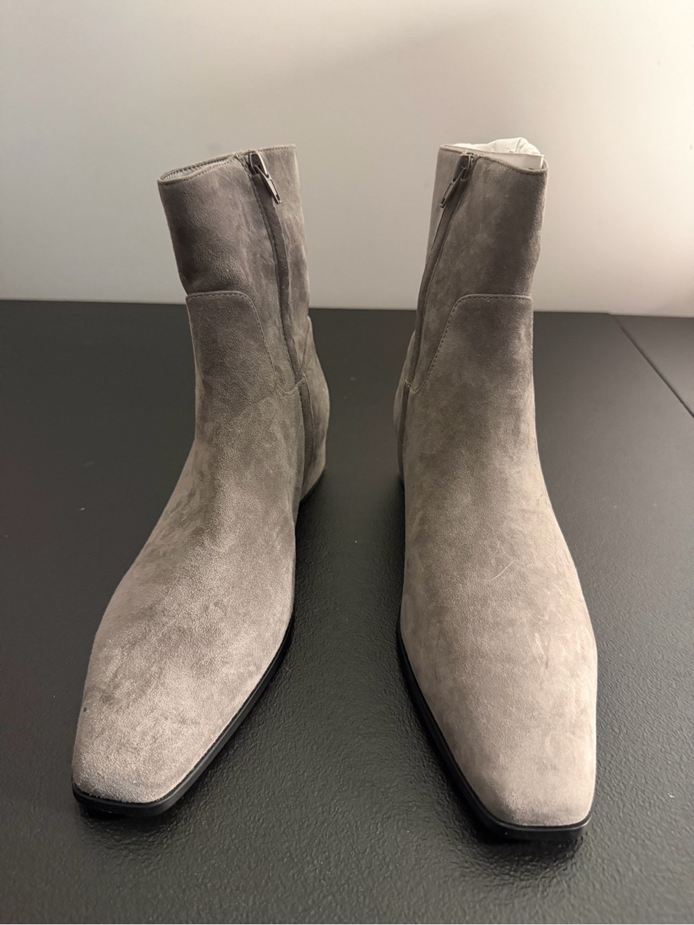 Steve Madden Gray Suede Ankle Booties with Side Zip